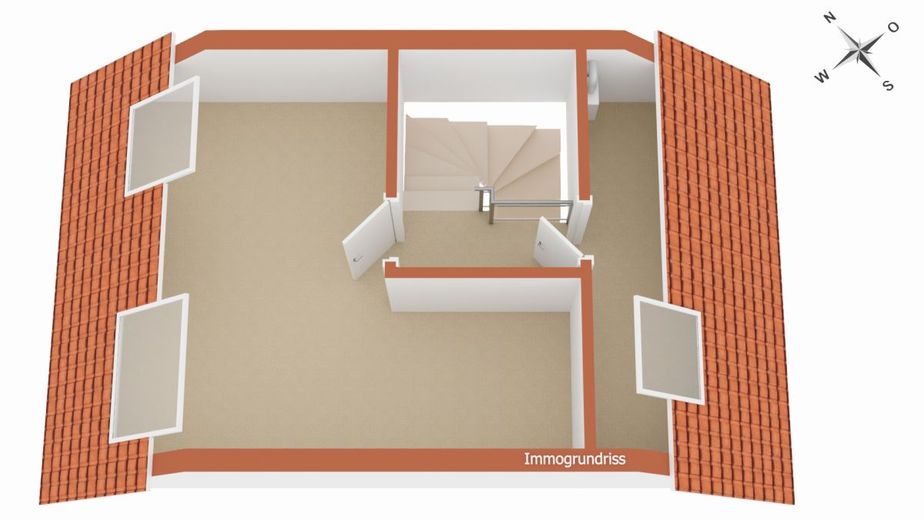 Vollunterkellertes Reihenhaus in ruhiger Stadtrandlage mit Garten und separater Garage – Grundriss Dachgeschoss