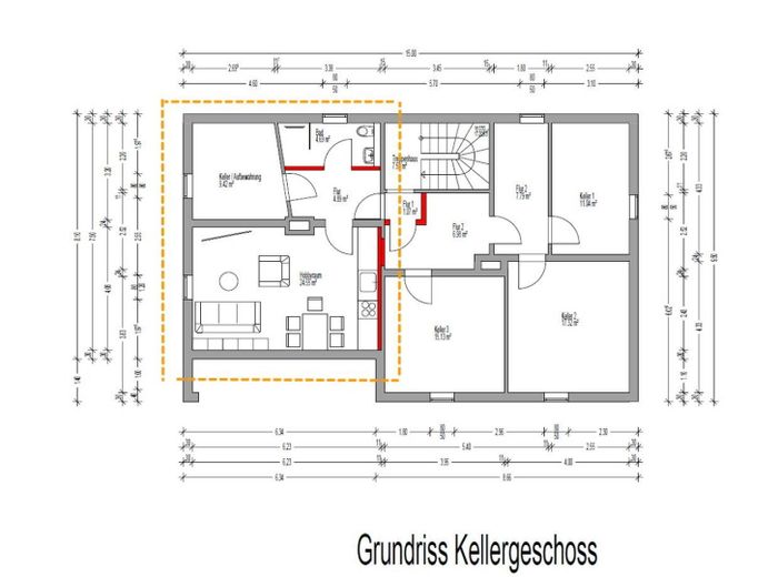 Grundriss 2 Zimmer Hobbyraum