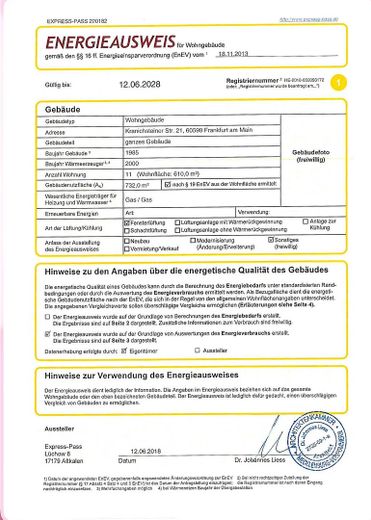 Kamer in gedeeld appartement met 3 bewoners, direct beschikbaar - Kranichsteinerstraße 21, Frankfurt – Energieausweis