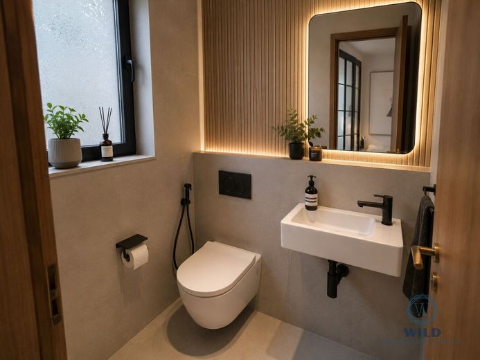 Großzügiges Einfamilienhaus mit Studio, Loggia &amp; Terrasse in Heusweiler – Designidee-Gäste-WC