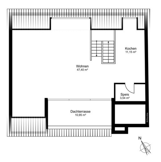 Luxuriöse Maisonettewohnung im Lehel – Grundriss DG