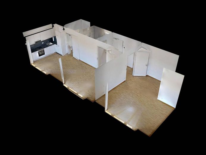 PRIMER USO: Luminoso piso de 2 habitaciones con COCINA INTEGRADA y BALCÓN – 3D-Ansicht Grundriss