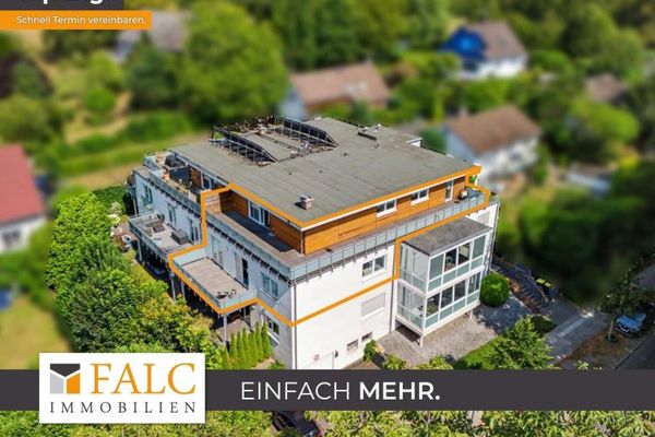 Penthouse-Maisonette in Essen-Fischlaken: ca. 241 m² , Dachterrasse und 2 Tiefgaragenstellplätze