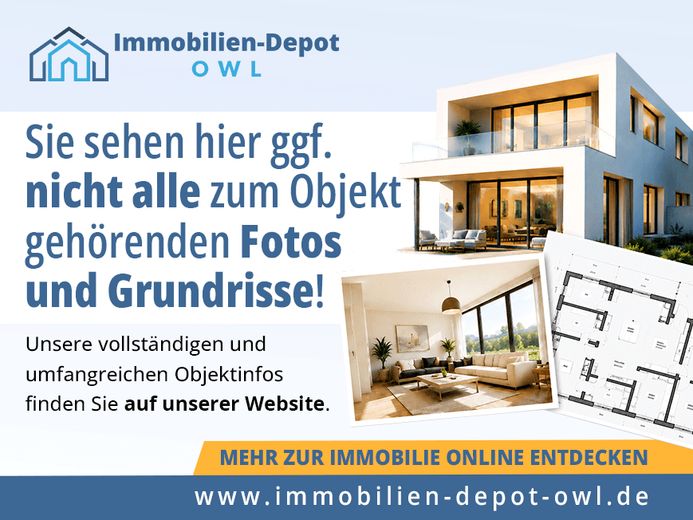 Wohnen mit Zukunft: Einfamilienhaus mit Wärmepumpe, Kamin und Effizienzklasse A+ – Weitere Fotos/Grundrisse auf www.immobilien-depot-owl.de