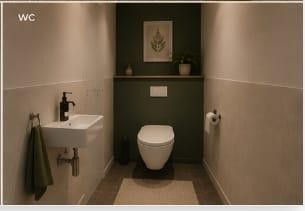 Neubauprojekt – 8 Mietwohnungen (2- und 3- Zimmerwohnungen), neu und modern – Beispiel Gäste-WC