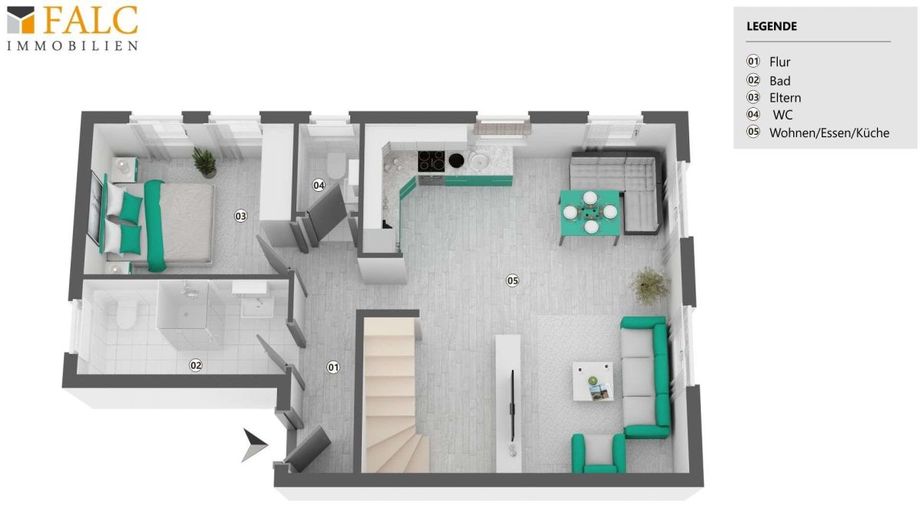 Exklusive Maisonettewohnung im Neubau - Erstbezug mit Dachterrasse – Grundriss - Obergeschoss
