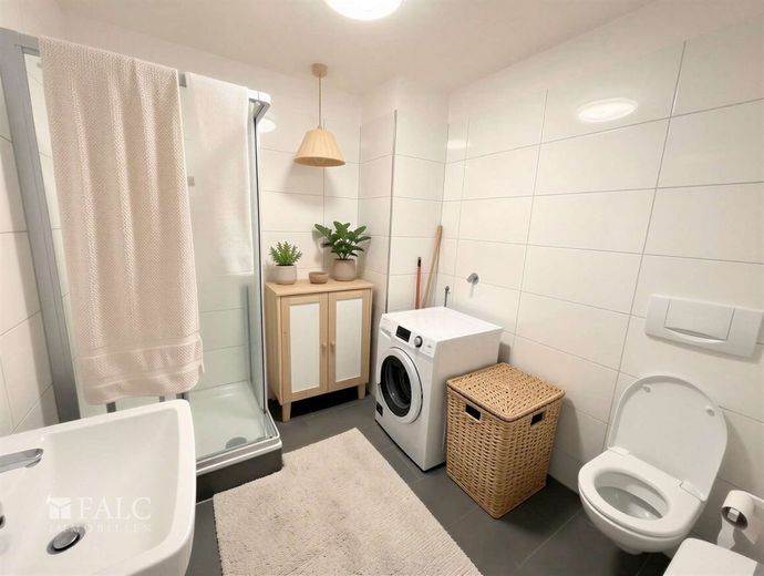 Großzügige 3,5-Zimmer-Wohnung mit Balkon und optionalem Dachboden in Essen-Holsterhausen – Badezimmer - (KI generiert)