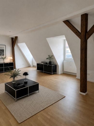 Penthouse Wohnung mit einmaliger Dachterasse und Seeblick ! – Wohnbereich Teilansicht