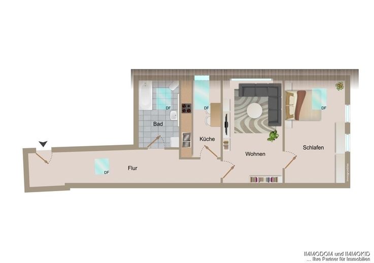 2-Zimmer-Wohnung in Zwickau, zentral und schön gelegen, zu vermieten! – Grundriss