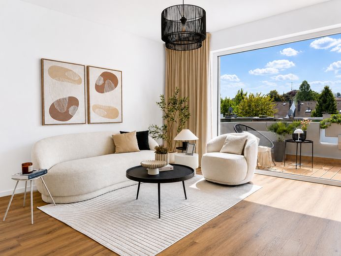 *NEU & PROVISIONSFREI* Top sanierte 3,5-Zimmer-Wohnung mit Balkon in Essen-Haarzopf – Wohnzimmer