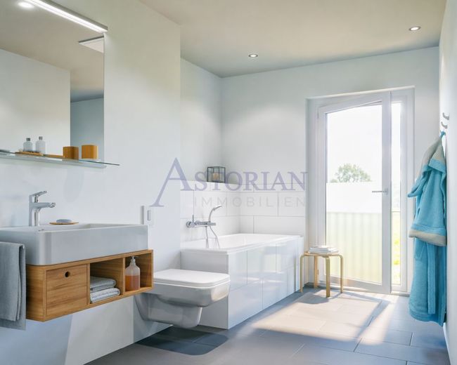 Provisionsfreies Penthouse mit 21 m² Dachterrasse in Dresden-Cotta – Badezimmerbeispiel