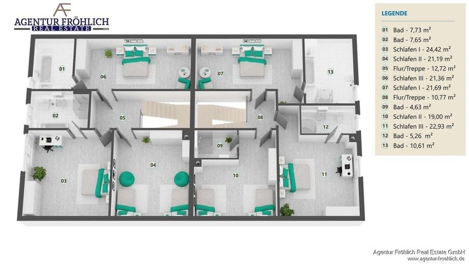 Ein Meisterwerk ökologischer Baukunst - Exklusives Bio-Blockhaus am Waldrand von Icking – Dachgeschoss 3D