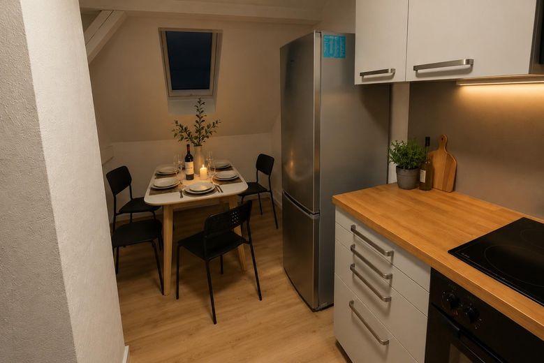 Wunderschöne 3 Zi Dachgeschoss Wohnung mit Balkon und Küche – Essen