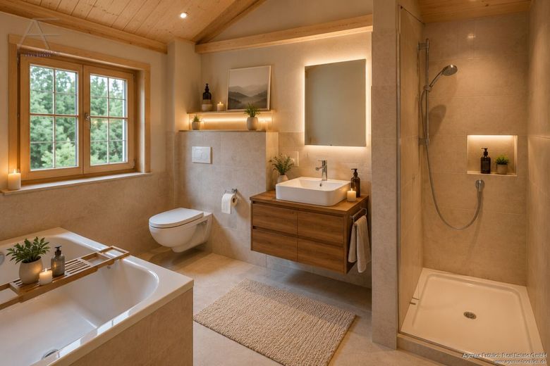 Ein Meisterwerk ökologischer Baukunst - Exklusives Bio-Blockhaus am Waldrand von Icking – Icking_Bathroom