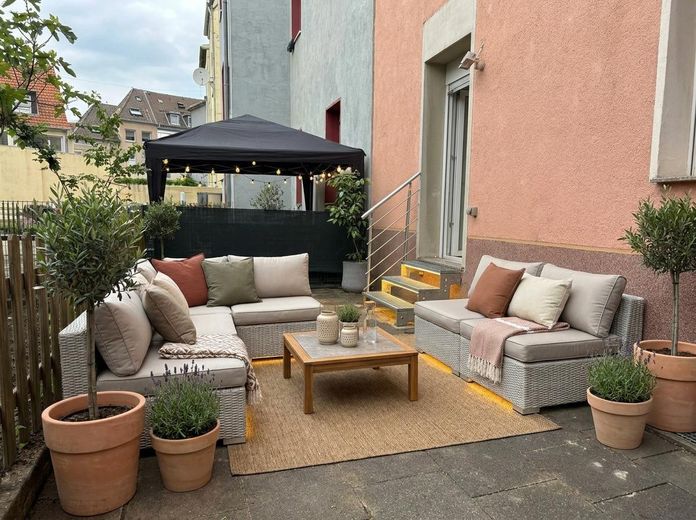 3-room ground-floor apartment with terrace facing the quiet courtyard – flexible layout in Essen-Kray – Terrasse statt Balkon