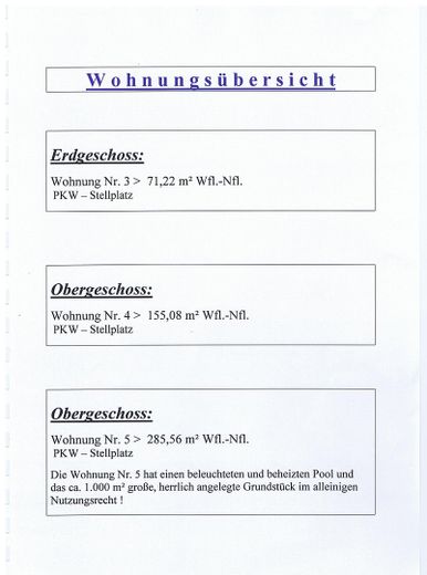 3 Wohnungen stehen zum Verkauf