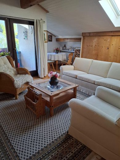 Möbliertes 1 Zimmer Appartment mit Bergblick – Wohnraum