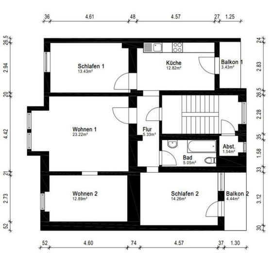 4-Zimmer-Wohnung mit 94 m2 und 2 Balkonen – Foto 8