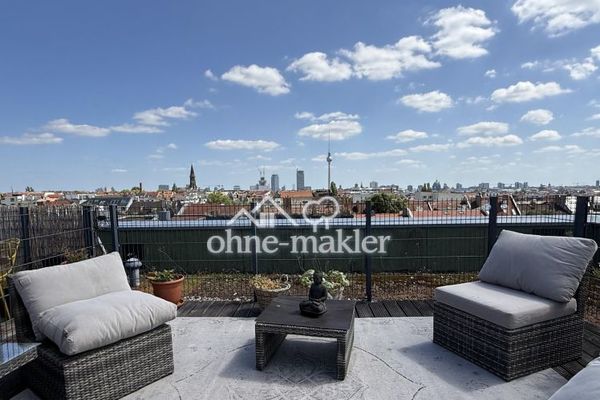 Maisonette di alta qualità arredata con terrazza privata sul tetto e panorama su Berlino | Mitte