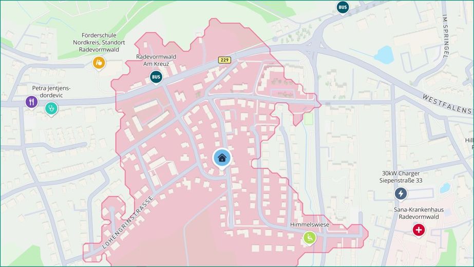 GENERATIONENHAUS MIT VIEL PLATZ IN SCHÖNER WOHNLAGE NÄHE STADTZENTRUM VON RADEVORMWALD, PROVISIONSFREI – Lageübersicht Espertstraße