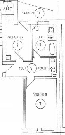 Gemütliche 2-Zi. mit Laminat, Balkon, EBK und Wannenbad in sehr guter Lage! – Ludwig31_2.ogli_Grundriss