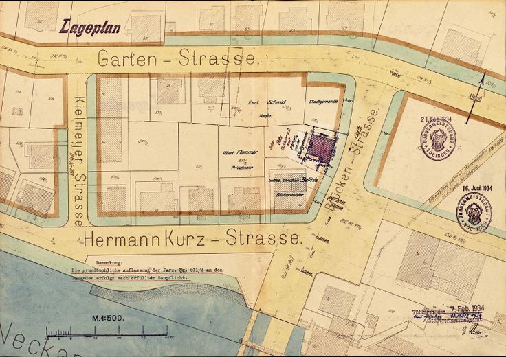 Apartment building in a prime location in 72074 Tübingen, Brückenstraße 4 – Lageplan