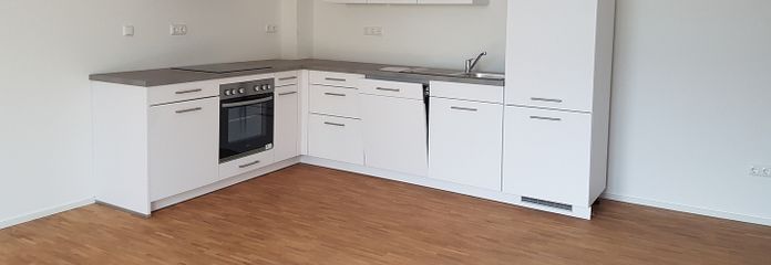 Küche im Eß- und Wohnzimmer