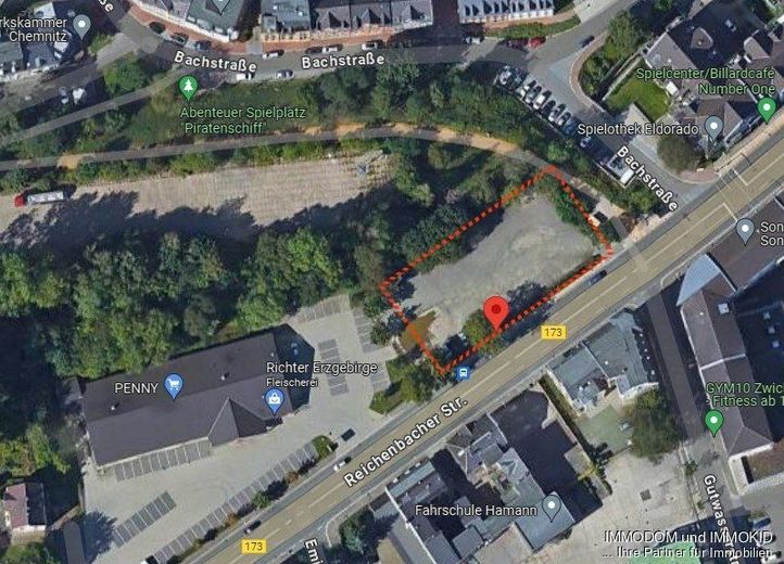 Freifläche mit Bürocontainer in zentraler und gut sichtbarer Lage in Zwickau zu verpachten! – Lageplan