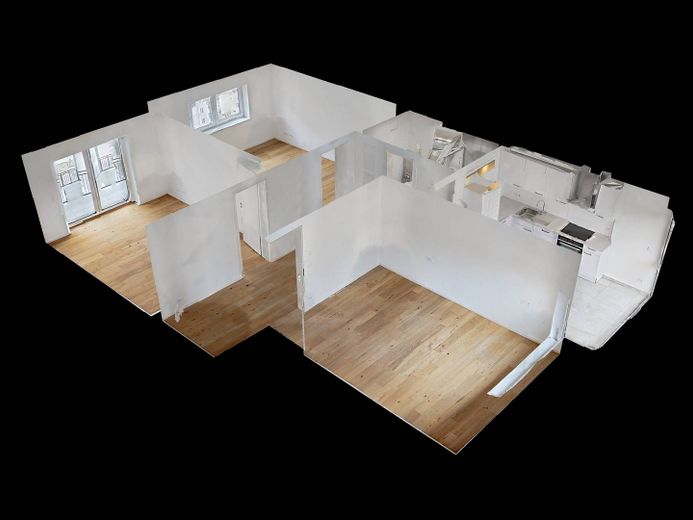 Moderno y espacioso piso de 3 habitaciones con BALCÓN y COCINA INTEGRADA en el oeste de Stuttgart – 3D-Ansicht Grundriss