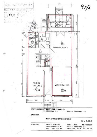Ruime tuinmaisonnette over twee woonlagen in Hamburg-Eilbek – Grundriss Hochparterre