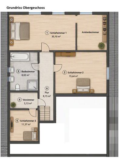 Casa de campo para artesanos y aficionados a los caballos: 2 viviendas, 670 m² de superficie útil – Grundriss - Wohnhaus OG