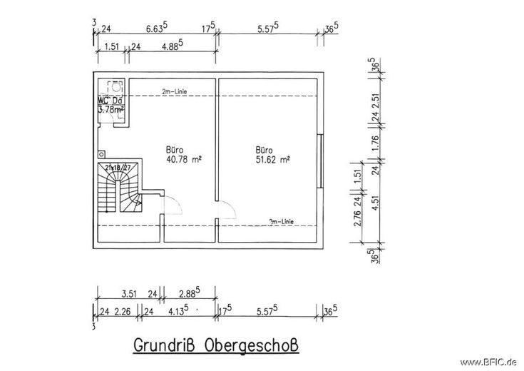 Großzügige Büro- / Praxisfläche auf zwei Ebenen in ruhiger Lage von Moorenweis – Grundriss Obergeschoss