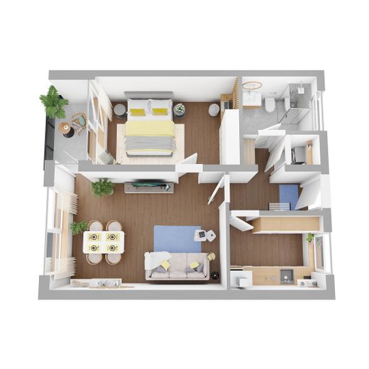 Mieten war gestern: Ihre 2-Zimmer-Traumwohnung ab 584 € / Monat! KfW-55 saniert & Provisionsfrei. – Grundriss