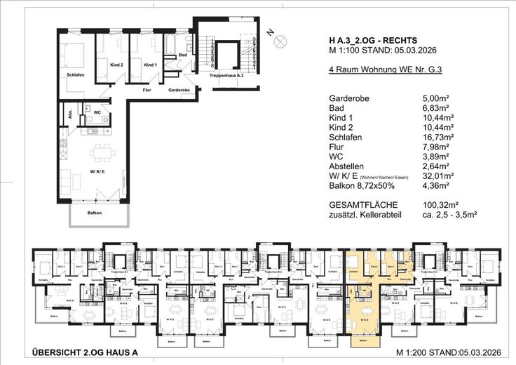 RUHIGE 4-RAUM WOHNUNG IM ERSTBEZUG - NEUBAU – Grundriss WE25