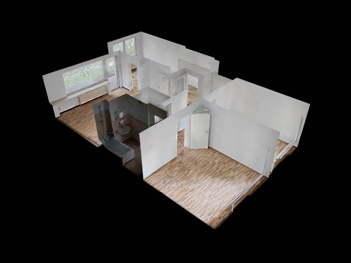 Ampio appartamento di 3 locali con BALCONE e pianta ben studiata a Duisburg-Neumühl – 3D-Ansicht Grundriss