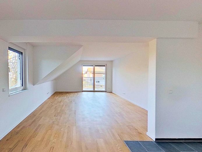 **PREMIÈRE OCCUPATION exclusive** Appartement moderne de 3 pièces au rez-de-chaussée avec BALCON dans un écrin de verdure – Ansicht II: Wohn- und Esszimm…
