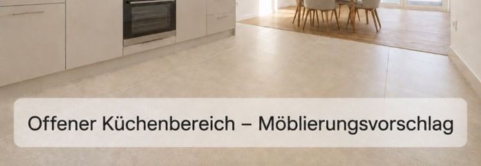 Die dargestellte Küchenzeile ist ein unverbindlicher Gestaltungsvorschlag und nicht Bestandteil des Verkaufs, sofern im Exposé nicht ausdrücklich anders angegeben.