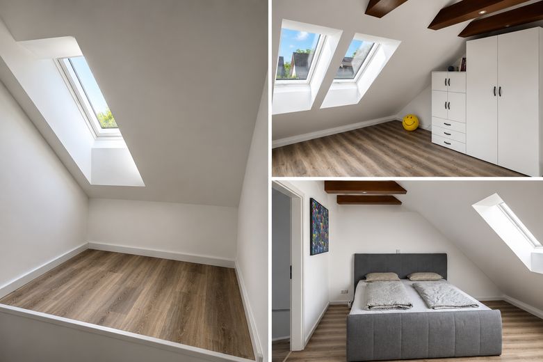 Energetisch kernsaniertes, modernes Reihenmittelhaus (KfW 55) mit Garten, Terrasse & Garage – Dachgeschoss