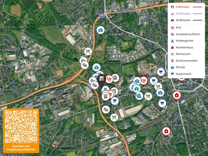 Attraktive Wohnung in Bochum | Zentral &amp; gut angebunden – Lageplan