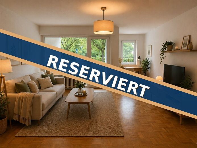 RESERVIERT! Zentral gelegene Erdgeschosswohnung mit Balkon, moderner Küche und renoviertem Bad – wohnzimmer_reserviert_portal
