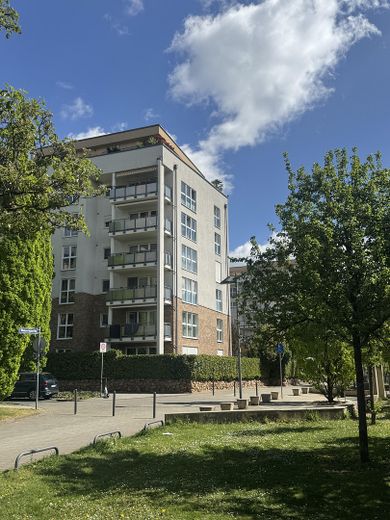 Exklusive, sonnige Familienwohnung - 4-ZKB mit Balkon direkt am Rebstockpark – Blick auf das MFH