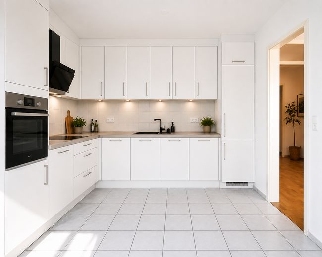 Appartamento per famiglie di rara bellezza – balcone esposto a sud-ovest, 2 bagni e posizione tranquilla di prim’ordine a Freiburg-Vauban – Großzügige Einbauküche möglich
