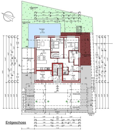 Piękne nowe mieszkanie w centralnej lokalizacji w Lingen (mieszkanie nr 3) – Zeichnung Erdgeschoss