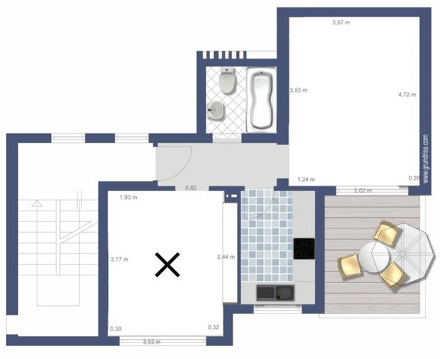 2-Zimmer Wohnung im 1. OG im Johannesviertel – Grundriss