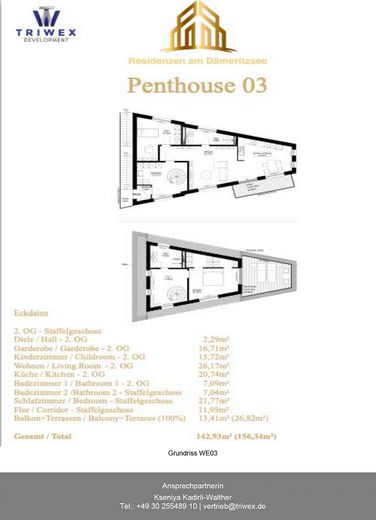 Traumhaftes Penthouse mit großer Dachterrasse & Dämeritzsee-Blick – Foto 34