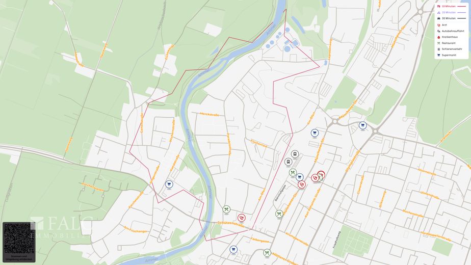 MFH in Weilheim mit 5 Einheiten, guter Vermietbarkeit und Entwicklungsperspektive – Lageplan (Mikro)