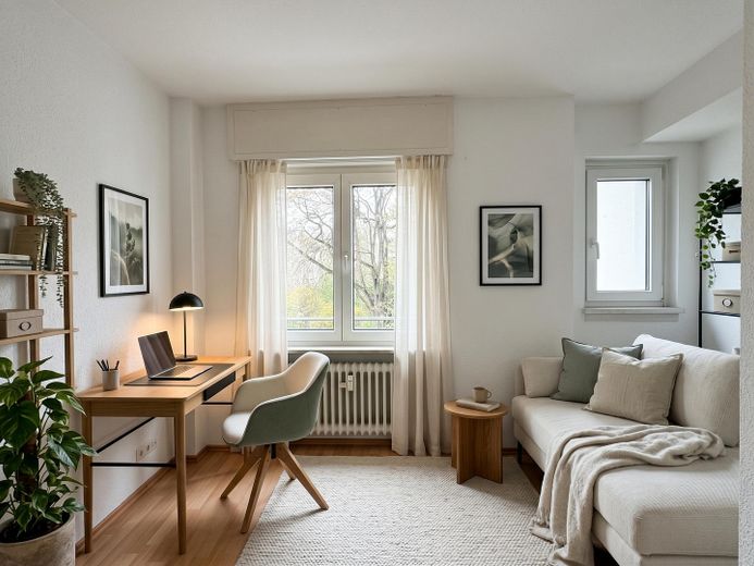 Provisionsfrei: Stilvolle 3-Zimmer-Wohnung mit Balkon in der Mainzer Neustadt – Schlafzimmer
