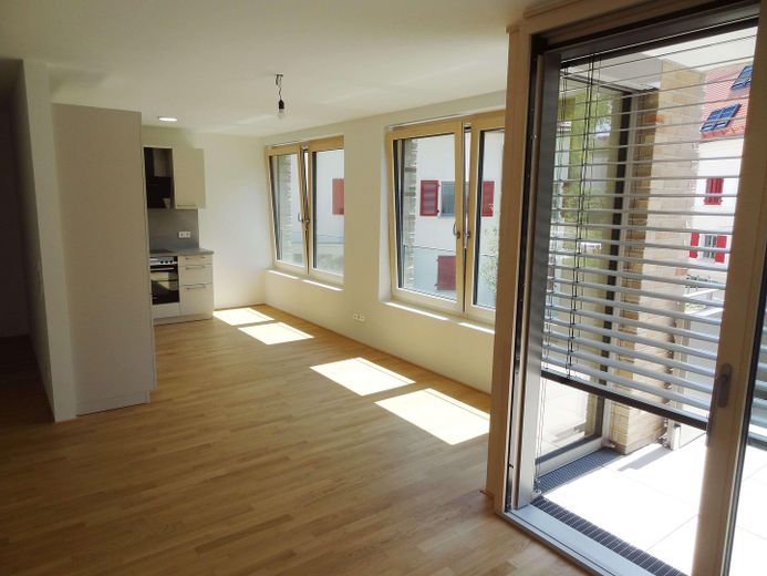 Nieuwbouw, eerste bewoning: hoogwaardige 2-kamerwoning op toplocatie in de Klosterhof in Ulm-Söflingen – Essbereich