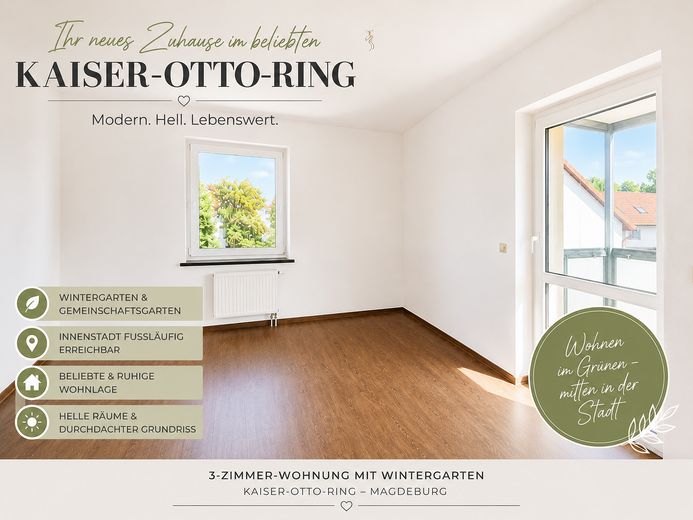 Şık 3 odalı daire, kış bahçeli - Kaiser-Otto-Ring – Foto 1