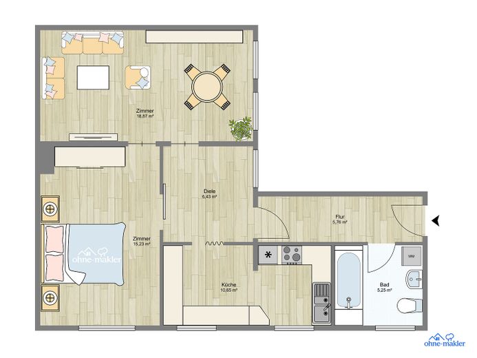 3 Zimmer Maisonett Wohnung in ruhiger Lage – Foto 11
